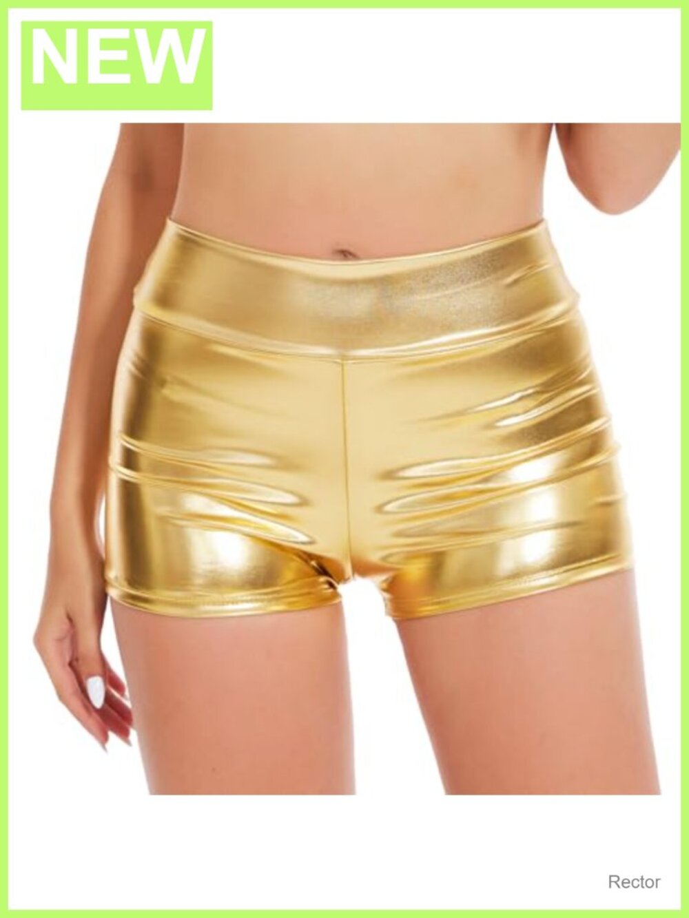 Metallic High Waisted Booty Shorts Shiny Rave Dance Bottoms